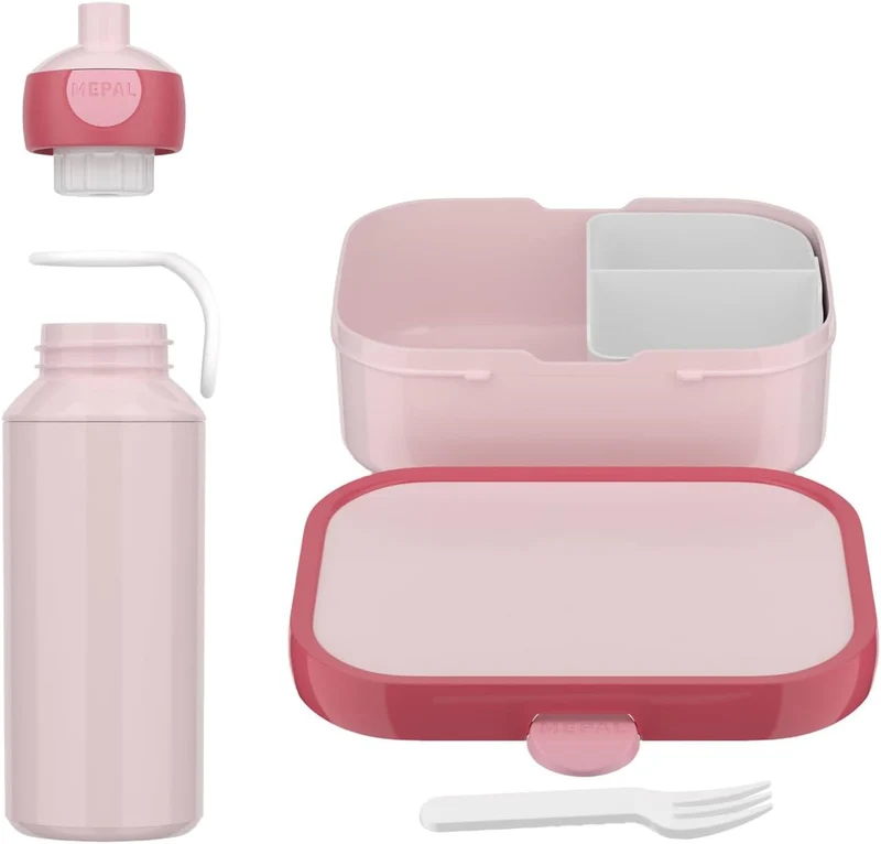 Mepal - Pausenset Campus - Set für Kinder mit Pop-up Trinkflasche & Lunch Box - Lunch-Set für die Sc
