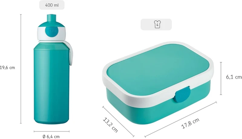 Mepal | Lunch-Set Campus | Lunch-Set für Kinder mit Pop-up Trinkflasche & Lunch Box | Lunch-Set für