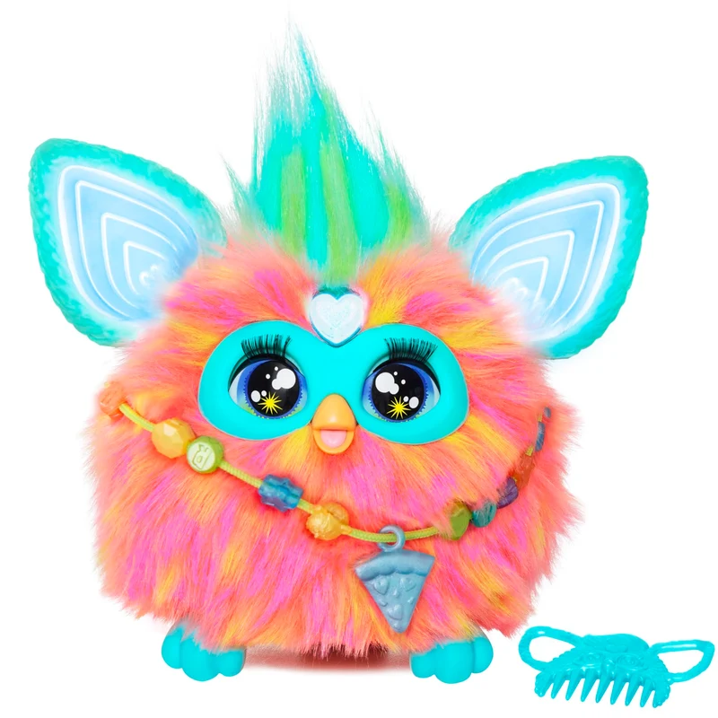 Furby Coral Interaktives Plüschtier – Spricht Deutsch, reagiert auf Stimme, tanzt & leuchtet – 5 Spi