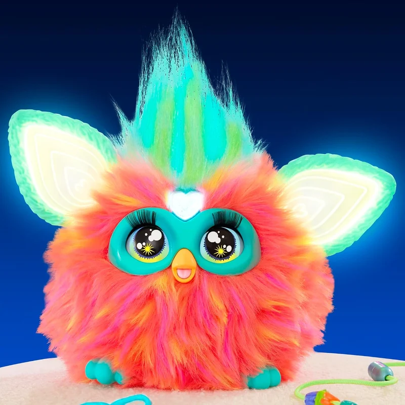 Furby Coral Interaktives Plüschtier – Spricht Deutsch, reagiert auf Stimme, tanzt & leuchtet – 5 Spi