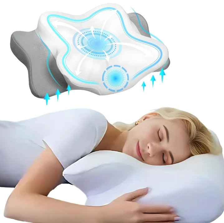 Ergonomisches 3D-Schlafkissen aus Memory-Schaum für optimale Kopf-, Nacken- und Schulterunterstützung
