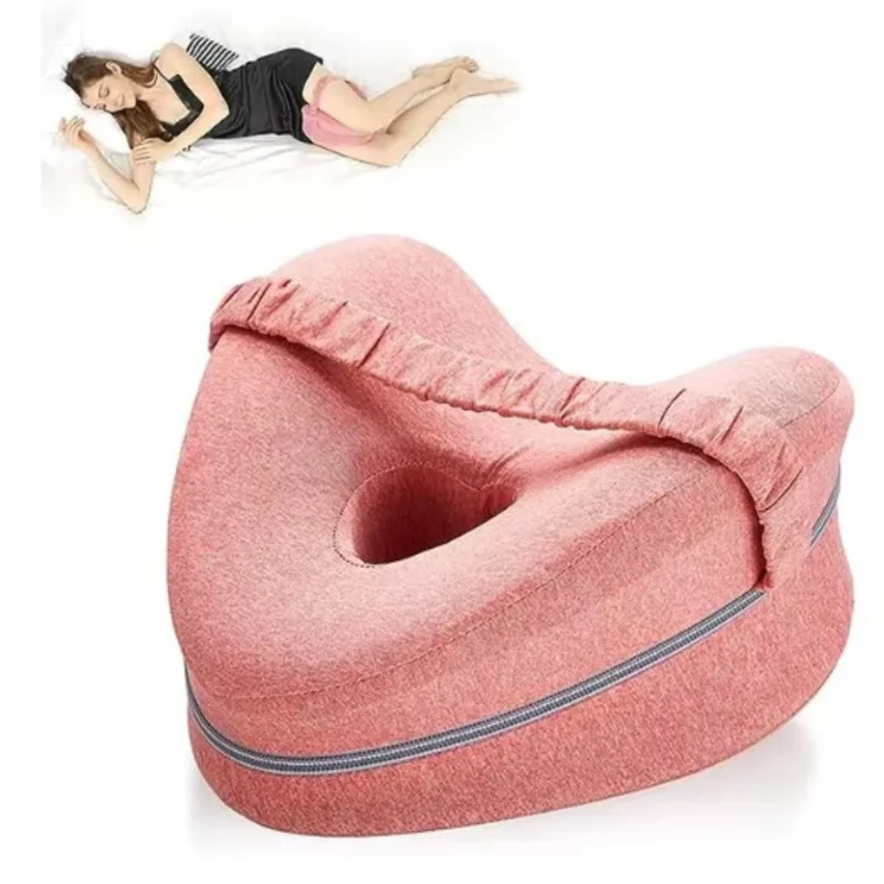 Orthopädisches Kniekissen aus Memory-Schaum für Seitenschläfer mit ergonomischer Beinform