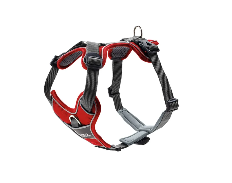 HUNTER DIVO Hundegeschirr, S, 45-56 cm, rot/grau 45 - 56 cm rot/grau, 45 - 56 cm rot/grau