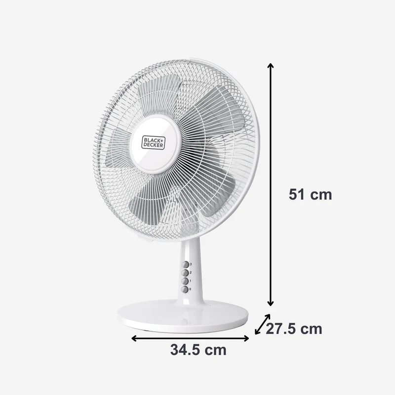 Black+Decker Turmventilator BXTFA45E, 40, Kunststoff, Weiss 5 Klingen - Weiss, 5 Klingen - Weiss