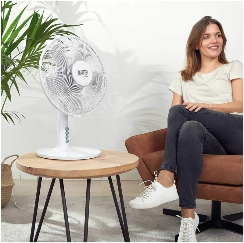 Black+Decker Turmventilator BXTFA45E, 40, Kunststoff, Weiss 5 Klingen - Weiss, 5 Klingen - Weiss
