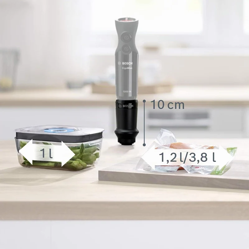 Bosch Vakuum-Frischhalteset MSZV6FS1, Vakuumpumpe, 1,0l Tritan Vakuum-Frischhaltedose, 3 Vakuum-Fris