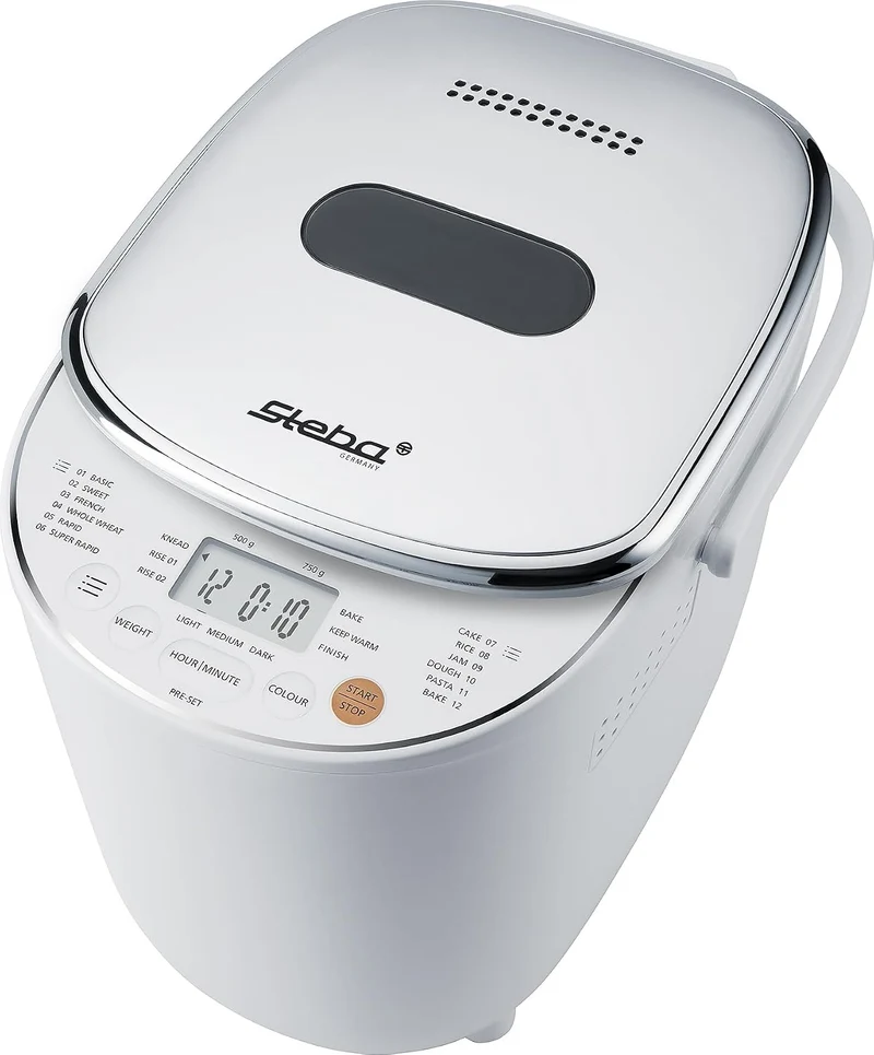 Steba Brotbackautomat, 12 Automatikprogramme, Brotgewicht (500, 750 g), Bränungsgrad (hell, medium,