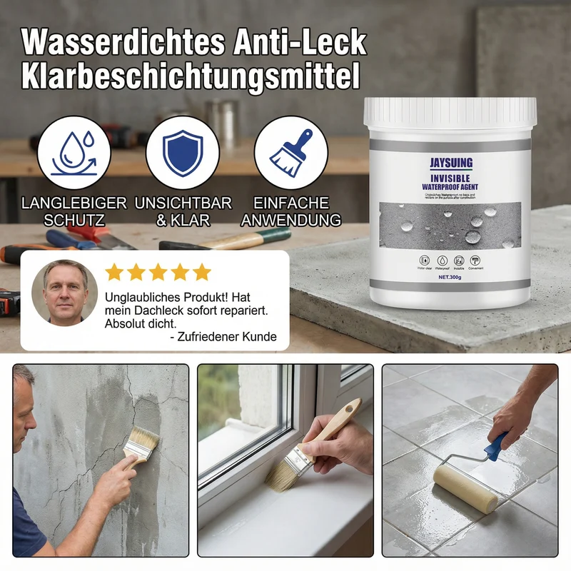 Transparente wasserfeste Anti-Leck-Beschichtung zur Abdichtung von Rissen und zum dauerhaften Oberflächenschutz