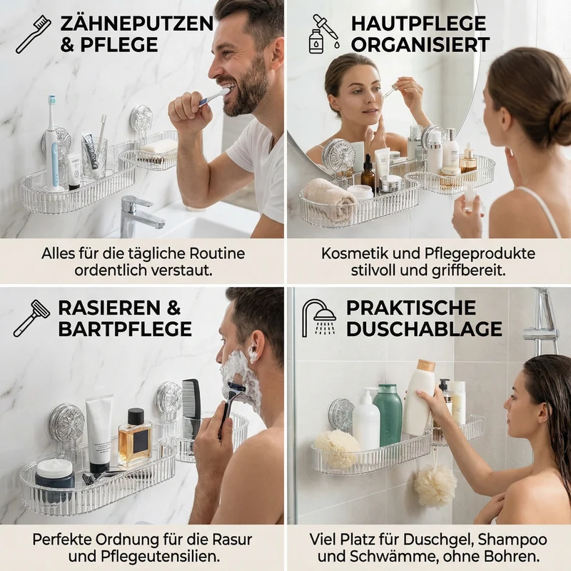 Praktisches Waschbeckenregal mit Saugnapf zur bohrfreien Aufbewahrung für Küche und Badezimmer