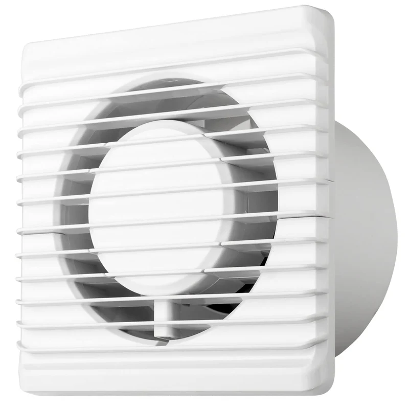 MKK Badlüfter Wohnraumlüfter Ø100 mm – Leiser Bad- & WC-Ventilator, Wandlüfter Standard Weiss – Ener