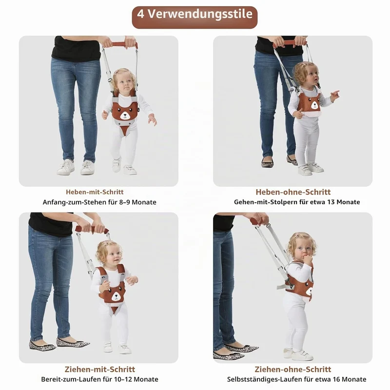 IULONEE Lauflernhilfe Gehhilfe für Baby Stehen und Gehen Lernen Helfer 4 in 1 Funktionale Verstellba