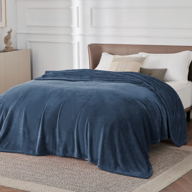BEDSURE Kuscheldecke Flauschig Decke Fleecedecke - 230x270cm, Grau Blau Grau Blau 270 x 230 cm, Grau