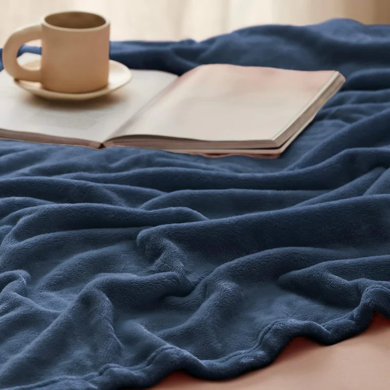 BEDSURE Kuscheldecke Flauschig Decke Fleecedecke - 230x270cm, Grau Blau Grau Blau 270 x 230 cm, Grau