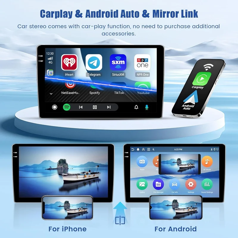 Inefala 4G+128G Android 15 Autoradio für FIAT 500 2007-2014