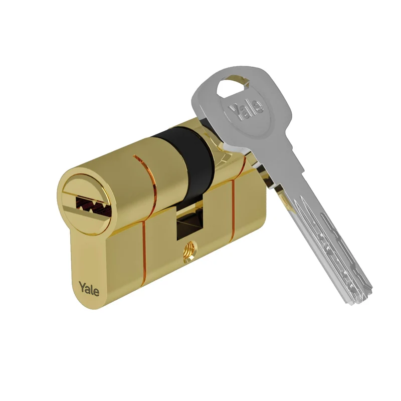 Yale 2100 Serie Europrofil-Doppelzylinder 30/45 mm Poliertes Messing: Haustür-Zylinder mit 10-Stift-
