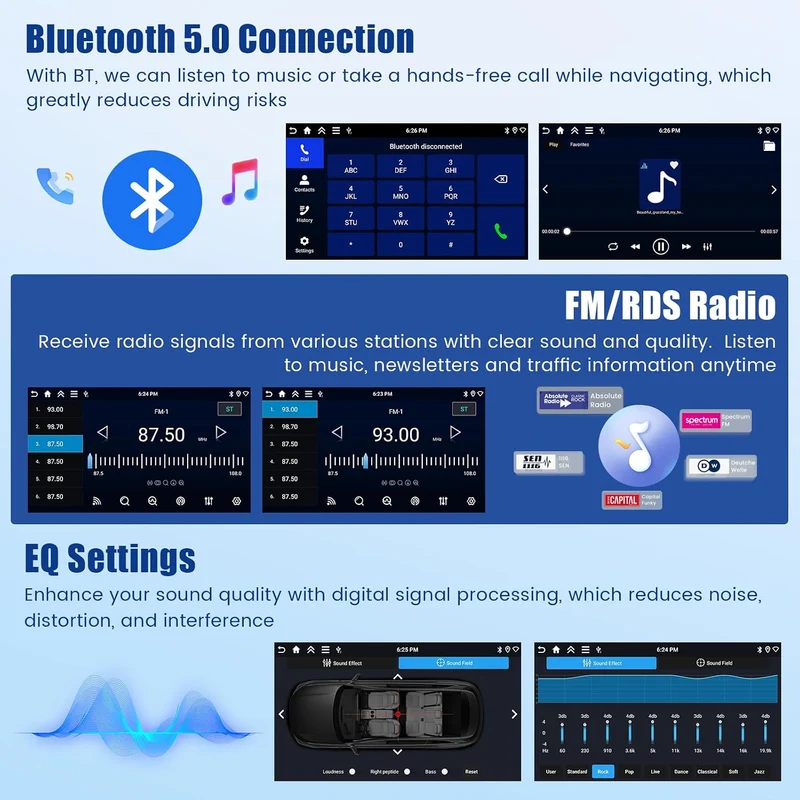 [4G+128G] Inefala Android 15 Autoradio für Audi A4 B6 B7 2004-2008 mit Wireless Carplay Android, 9 Z