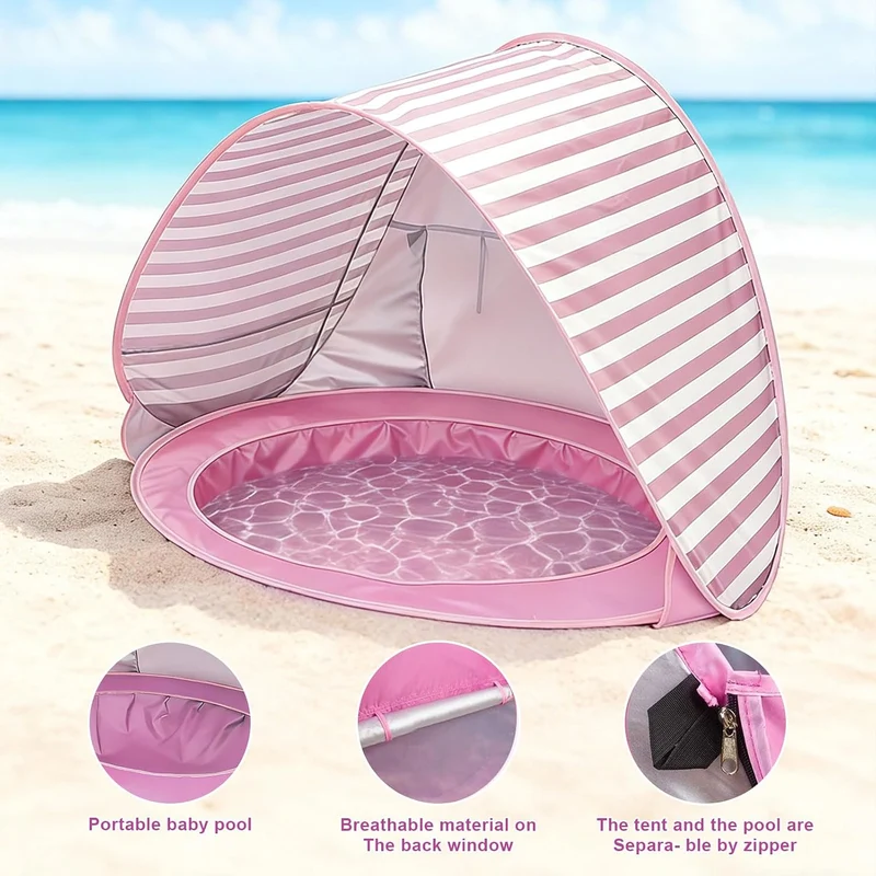 Strandmuschel Strandzelt Pop-up Strand Zelt mit trennbarer Pool UV-Schutz UPF 50+ Sun Shade Shelter