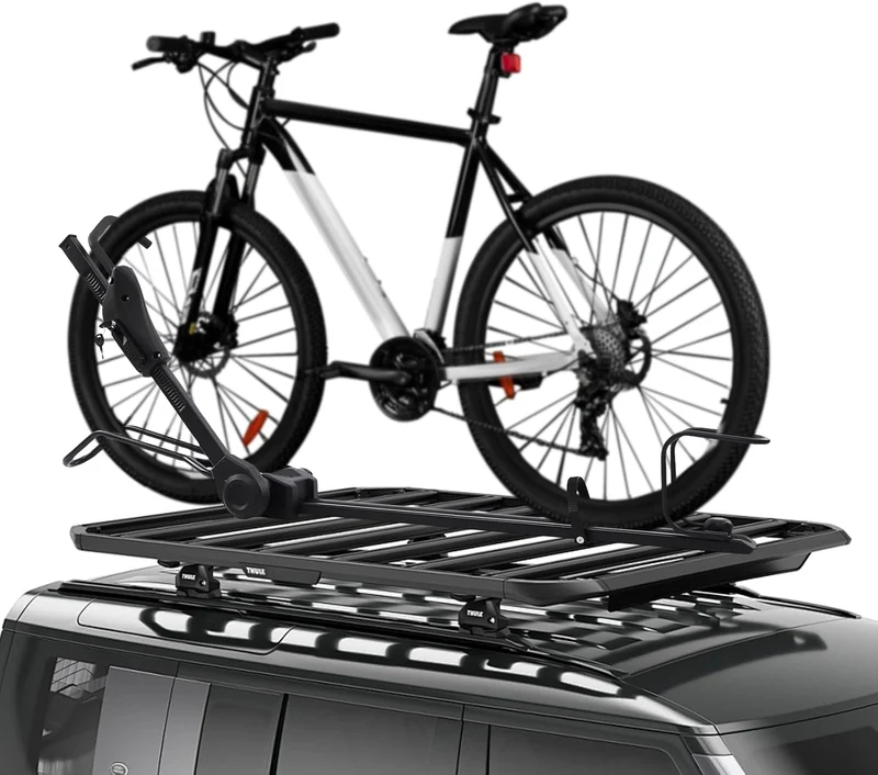 Dach Fahrradträger, 110cm Fahrradrahmenhalter Aluminiumlegierung höhenverstellbar 75-98cm abschliess
