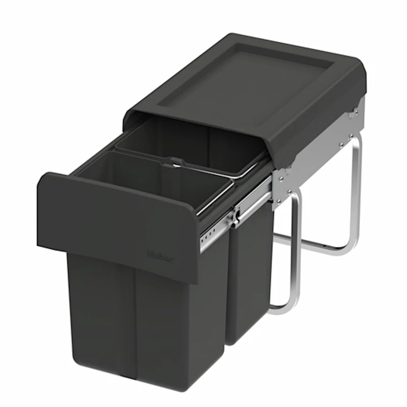 Naber CLAP 1/300-2 Abfallsorter 15 Liter (2x 7,5) in Anthrazit ab 30 cm Schrankbreite