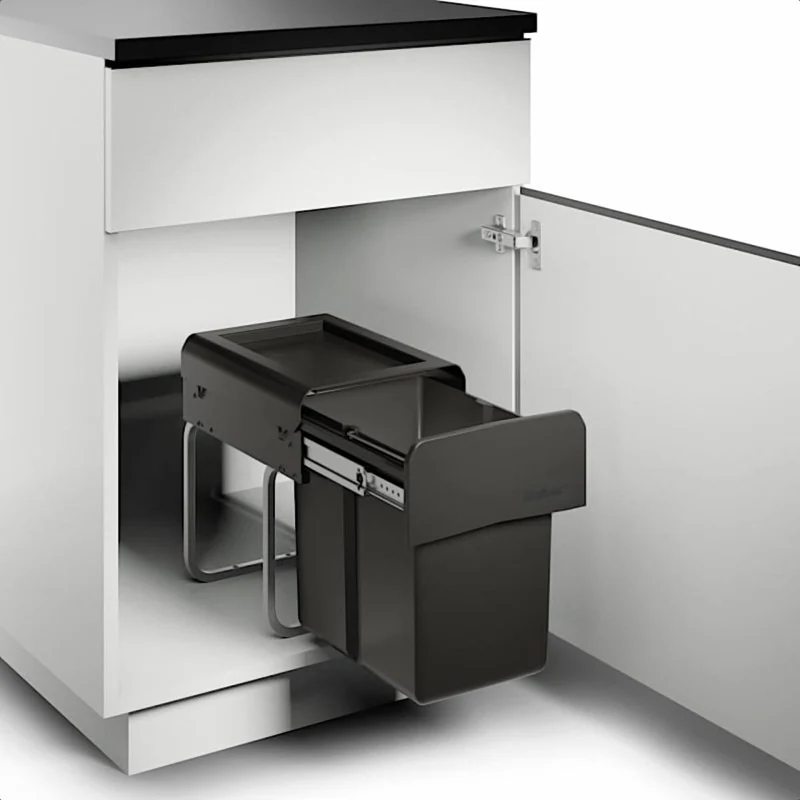Naber CLAP 1/300-2 Abfallsorter 15 Liter (2x 7,5) in Anthrazit ab 30 cm Schrankbreite