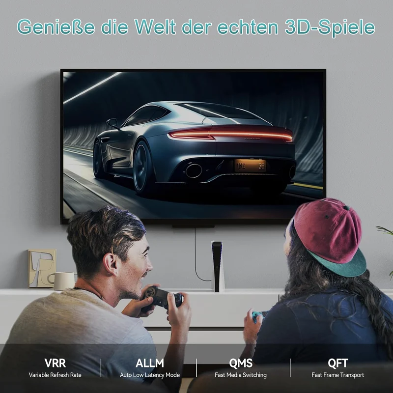 8K Glasfaser HDMI Kabel 12Meter, 48Gbps Ultra High Speed HDMI 2.1 Kabel 8K@60Hz 4K@120Hz eARC HDCP 2