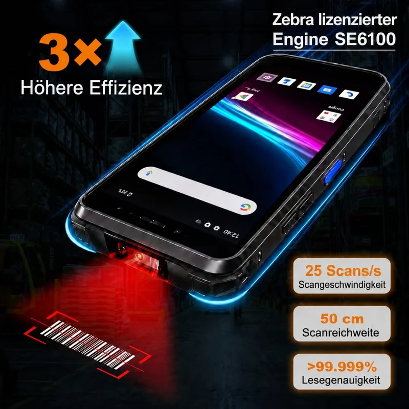 FARSET F35 Android-Barcode-Scanner mit lizenziertem Zebra-Engine, tragbarer PDA-Mobile-Computer, 6GB