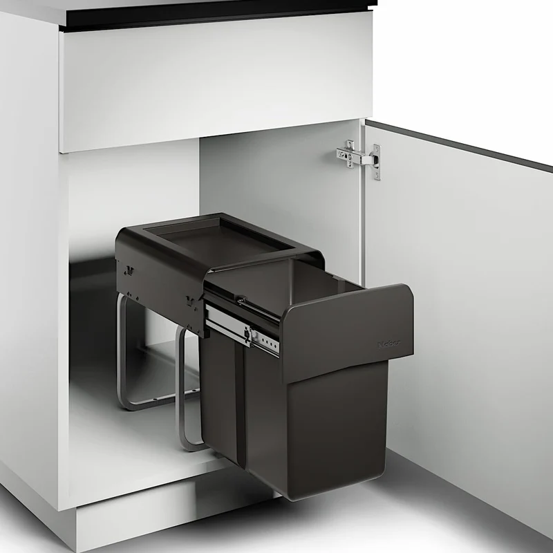 Naber CLAP 1/300-1 Abfallsorter 15 Liter in Anthrazit ab 30 cm Schrankbreite