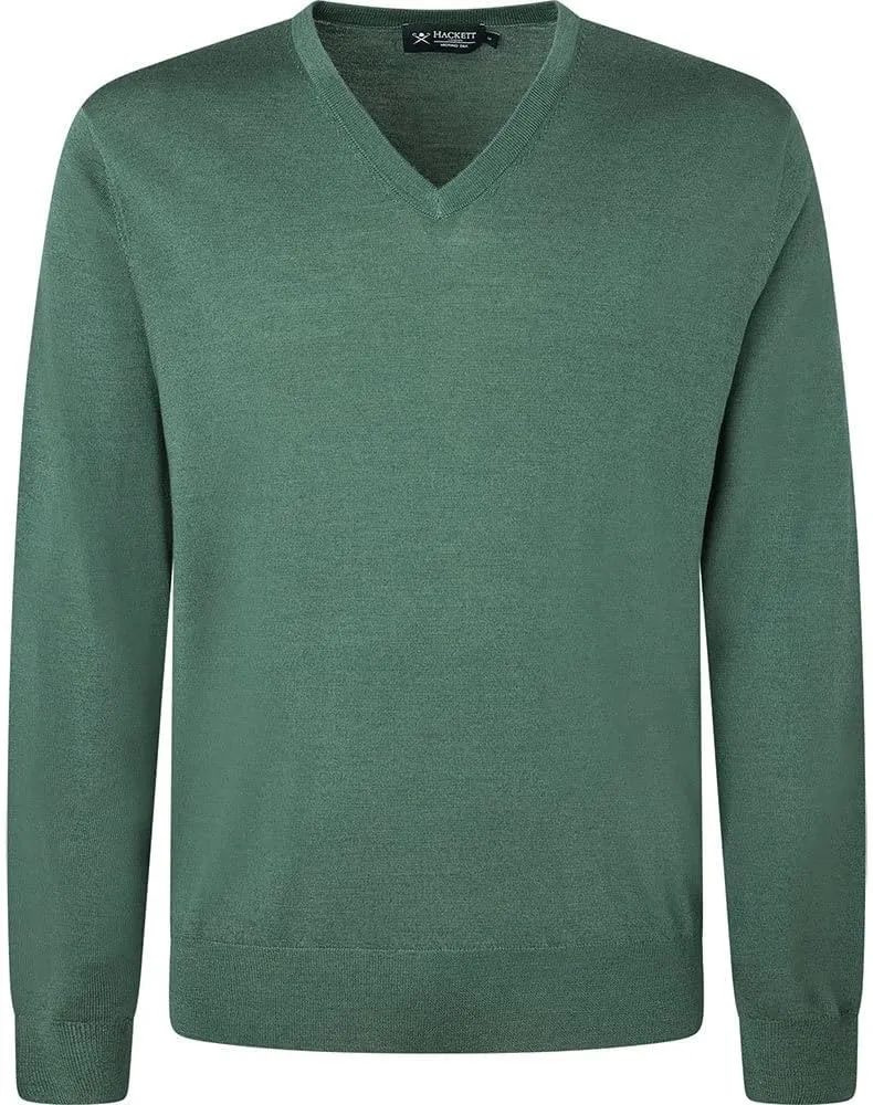 Hackett London Herren GMD Merino Silk V NCK Pullover XS Grn Topiary, XS Grn Topiary