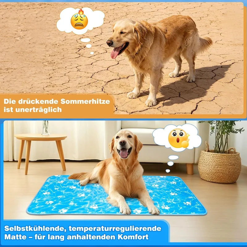 Kühlmatte Hund (60x45cm) Kühlmatte für Hunde und Katze 2026 Selbstkühlende Hundematte für Mittelgros