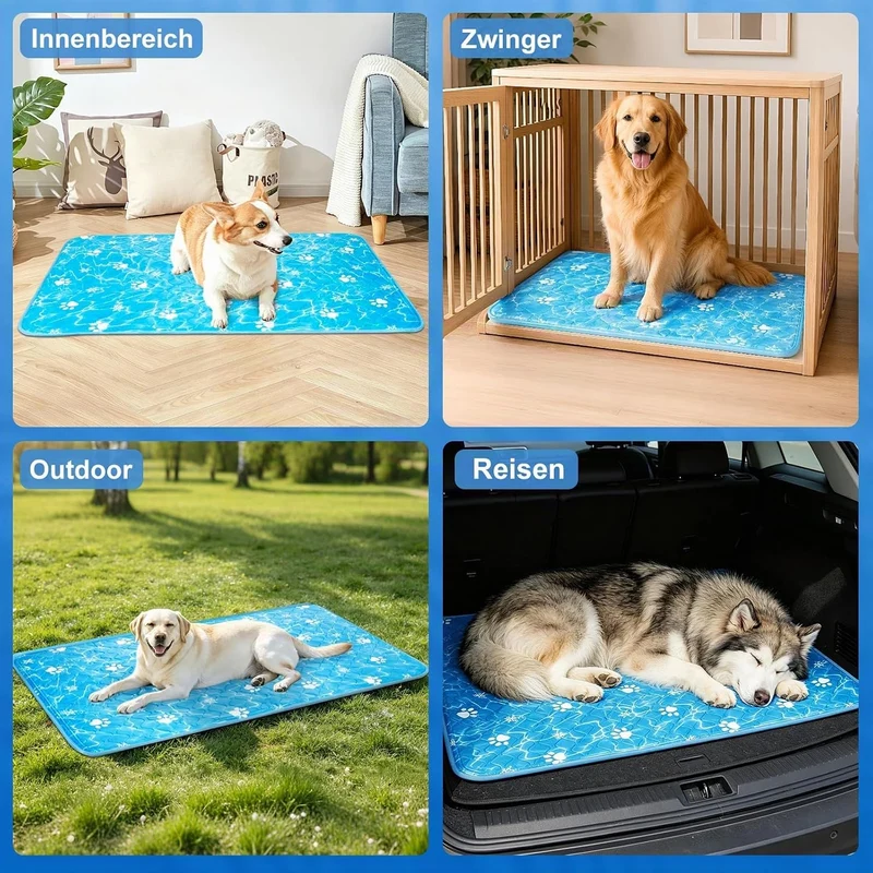 Kühlmatte Hund (60x45cm) Kühlmatte für Hunde und Katze 2026 Selbstkühlende Hundematte für Mittelgros