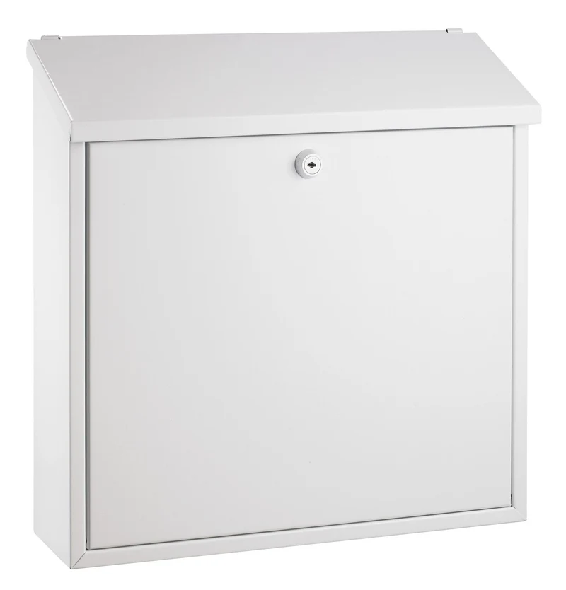 ALCO-Albert 8604 - Briefkasten, weiss lackiert, ca. 36 x 36 x 10 cm 36 x 10 cm Silber, 36 x 10 cm Si