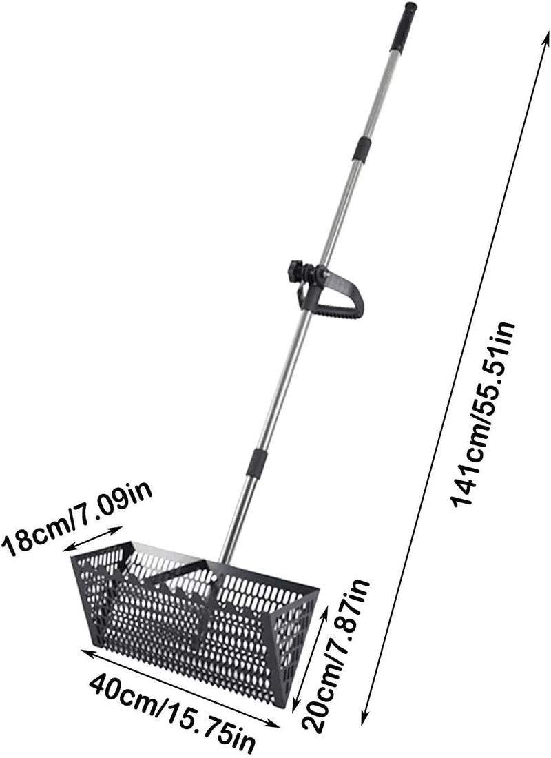 Sandflohharke 55,5 Zoll Kohlenstoffstahl Sandrake Sandsieb Siebschaufel Erdsieb Gartensieb mit Stump