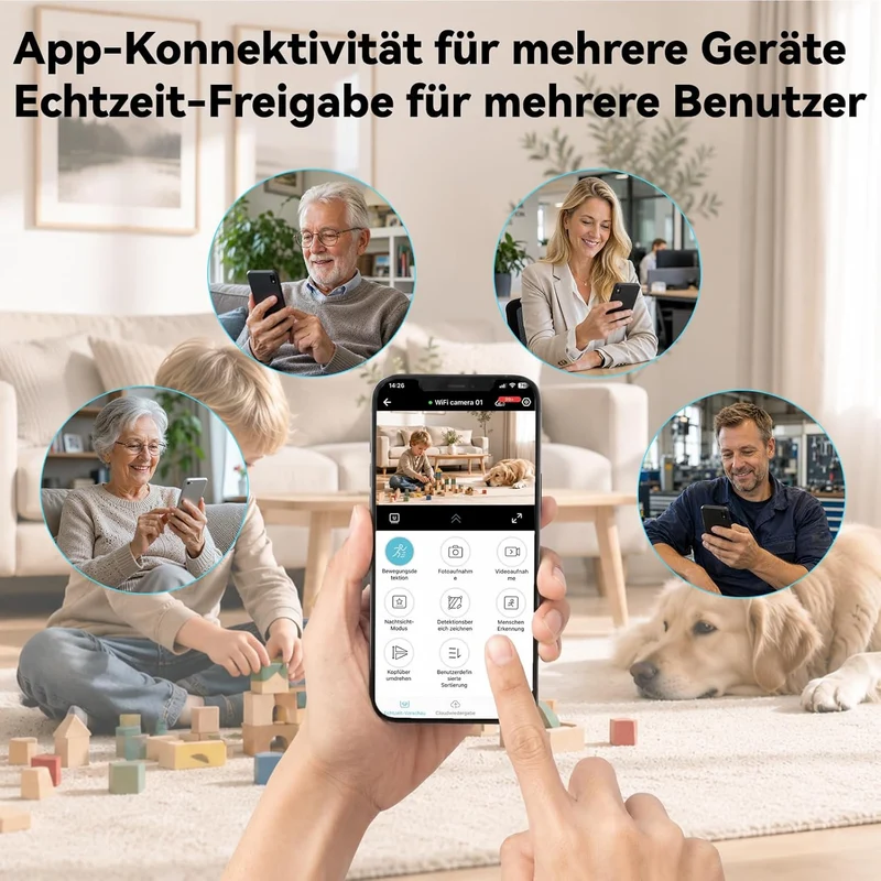 Mini Camera, Live Übertragung Handy APP Für WiFi Überwachungskamera Innen, mit Akku Sicherheitskamer