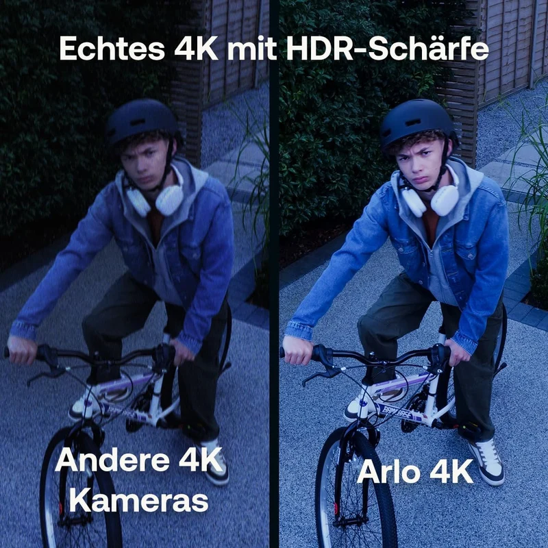 Arlo Ultra 3 Überwachungskamera Aussen WLAN, Kabellos, 4K UHD, KI-Erkennung, Auto-Tracking, Farb-Nac