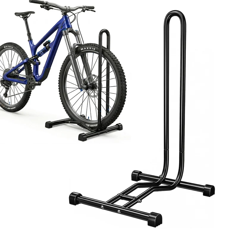 Relaxdays Fahrradständer Boden, Reifenbreite bis 2,5", Fahrrad Ausstellungsständer, Vorder- & Hinter