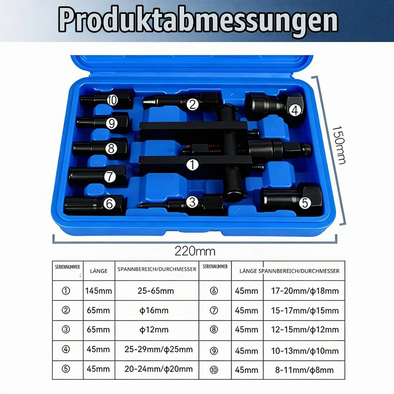 Lagerabzieher Set Innenlager Abzieher 8-25mm Kugellager Abzieher - 10tlg Radlager Werkzeug Für Motor