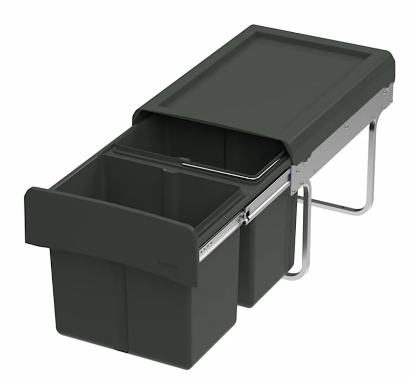Naber CLAP 2/450-2 Abfallsorter 30 Liter (2x 15) in Anthrazit ab 45 cm Schrankbreite