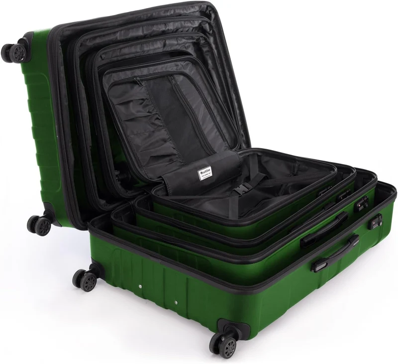 Suitline – 4er Set aus Handgepäck, mittelgrosser Koffer, grosser Hartschalen-Koffer, übergrosser Rei