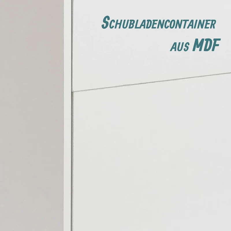 Relaxdays Rollcontainer, 2 Schubladen, Hängeregister, HxBxT: 57 x 40 x 40 cm, Schreibtischcontainer