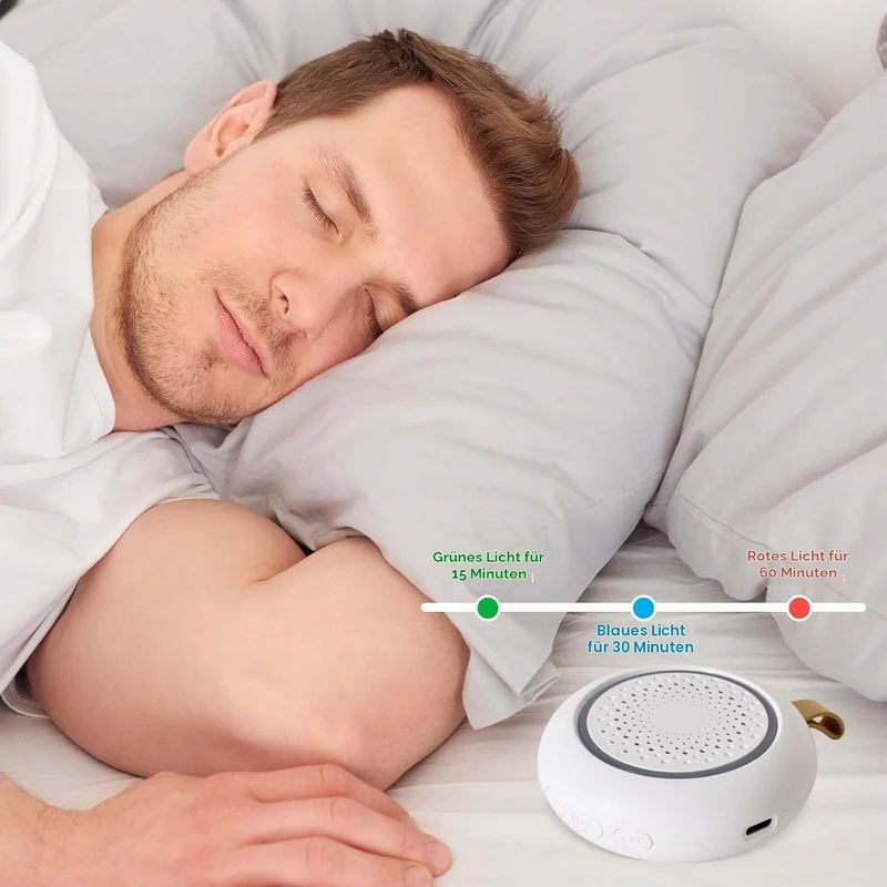 Tragbare White Noise Machine Baby, 24 Beruhigende Geräusche, Einschlafhilfe Babys Erwachsene, Weisse