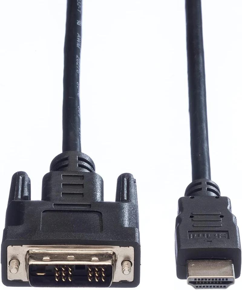 VALUE Kabel DVI (18+1) ST - HDMI ST, schwarz, 5 m, 5 m