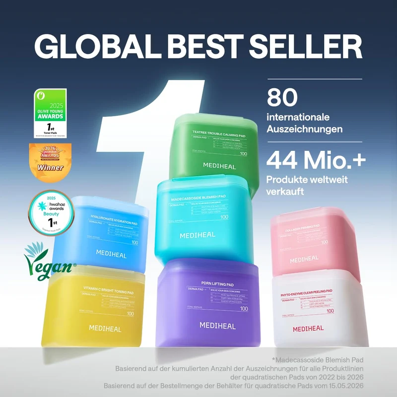 Mediheal Madecassoside Blemish Pad Quadratische Wattepads Mit Centella Asiatica Und Madecassoside, 1