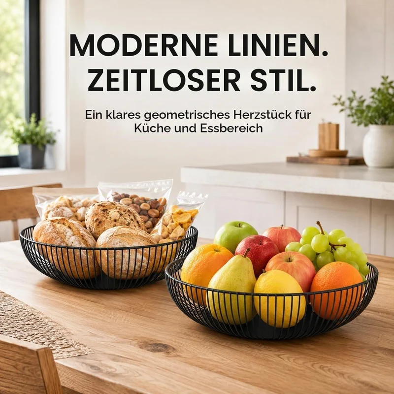 2 Stück Metall Obstschale 28x9 cm Durchbrochenes Design mit Dekorativem Muster, Praktischer Obstkorb