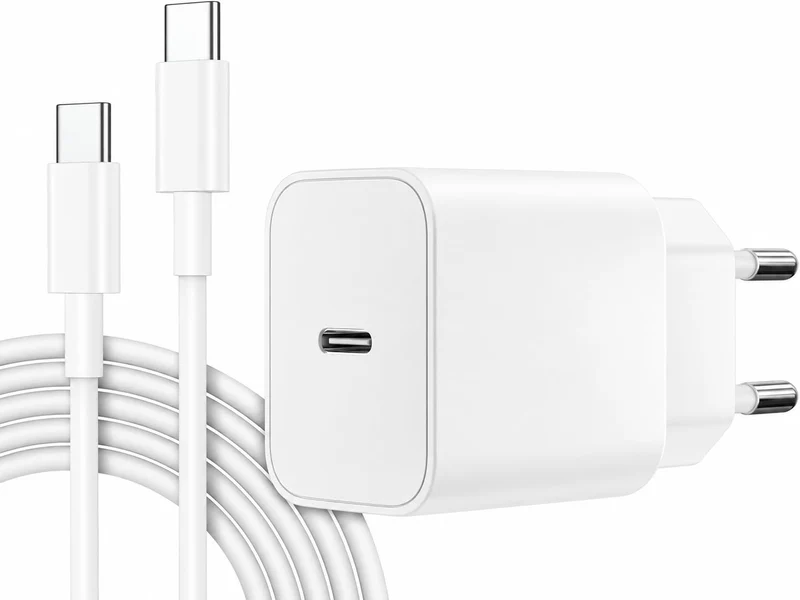 iPhone 17 16 15 Ladegerät, 20W USB C Adapter mit 2M Ladekabel, iPhone Charger, USB C Netzteil Stecke