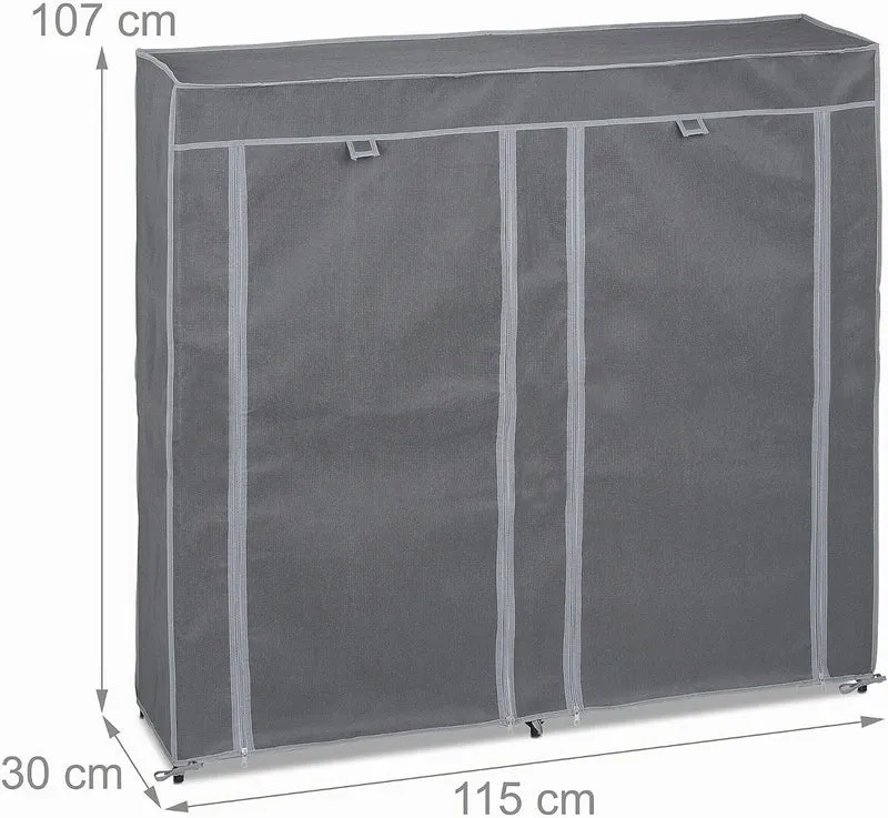 Relaxdays Schuhschrank Stoff, 12 Fächer, 36 Paar Schuhe, Abnehmbarer Bezug, Schuhregal, HBT 107 x 11