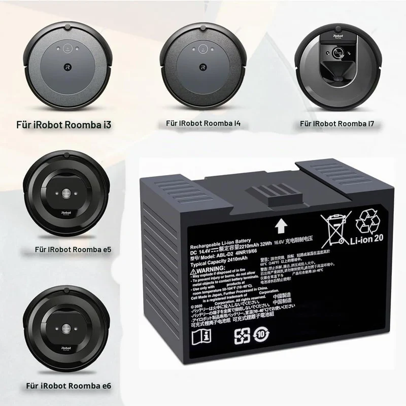 ABL-D2 ABL-D2A Battery for iRobot Roomba j7 i3 i4 i6 i7 i7+ i8 and e5 e6 Series, j7 j7+ j7550 i4 i4+