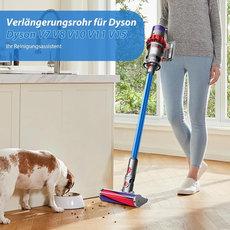 Dyson Verlängerungsrohr mit 2-in-1 Sauber Bürsten, Teleskoprohr mit 2 Stück Filtern für V7, V8, V10,