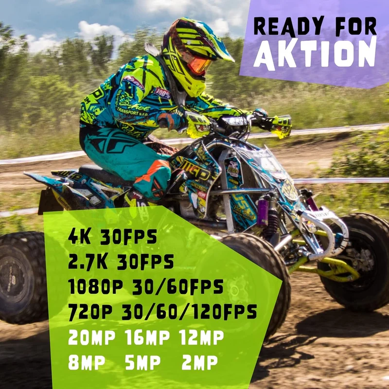 Action Cam,4K 30fps Ultra HD, 40m 100Fuss wasserdichte Unterwasserkamera, WiFi, 170° Ultraweitwinkel
