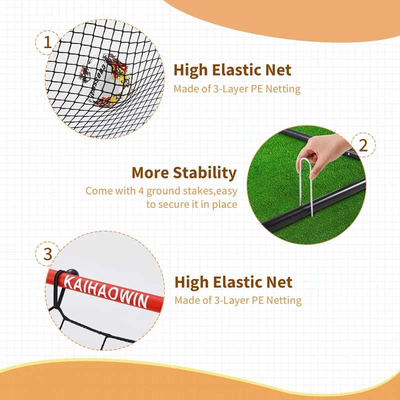 KAIHAOWIN Rebounder für Fussball 120 ×180 cm|120 ×120 cm，Fussball Rebounder Metall mit Verstellbarem