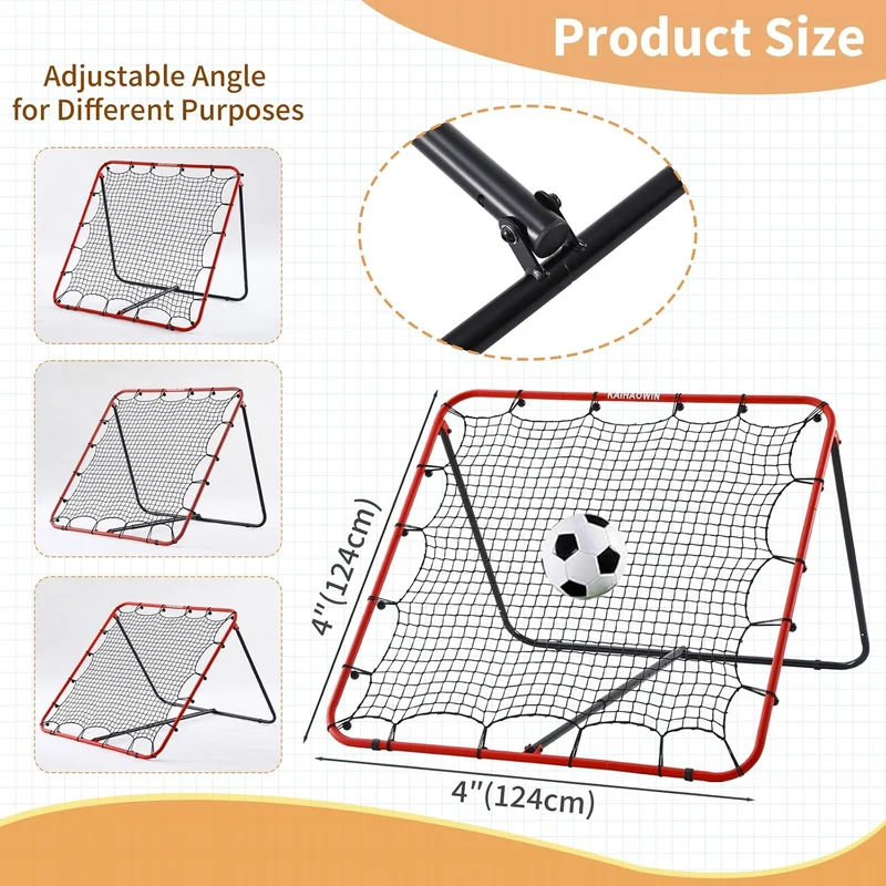 KAIHAOWIN Rebounder für Fussball 120 ×180 cm|120 ×120 cm，Fussball Rebounder Metall mit Verstellbarem